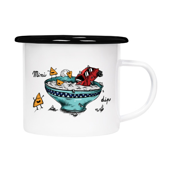 Tin mug - enamel hem s potiskem Mini Dip tin mug