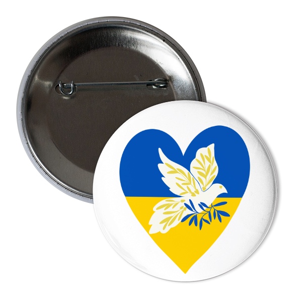 Odznáček  s potiskem Mír na Ukrajině 