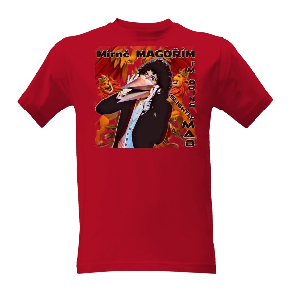 Tričko s potiskem Mírně MAGOŘÍM – Brian May z Queen – PÁNSKÉ BASIC