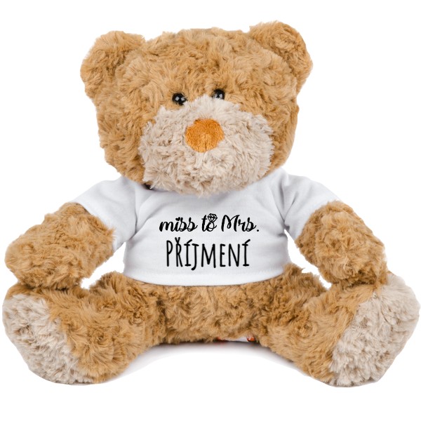 Teddy bear s potiskem Miss to Mrs.