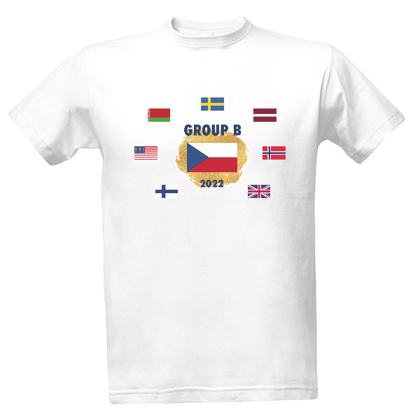 Tričko s potiskem mistrovství světa v hokeji 2022 vlajky