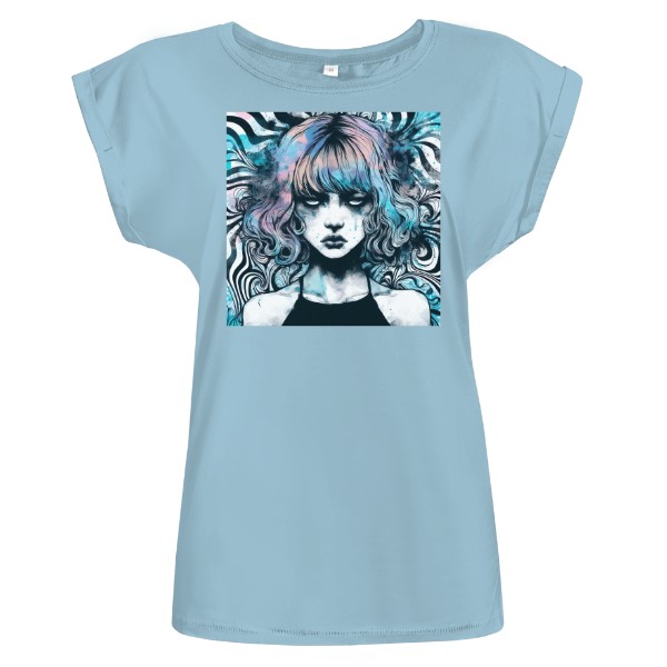 Tričko s potiskem Modrá dívka