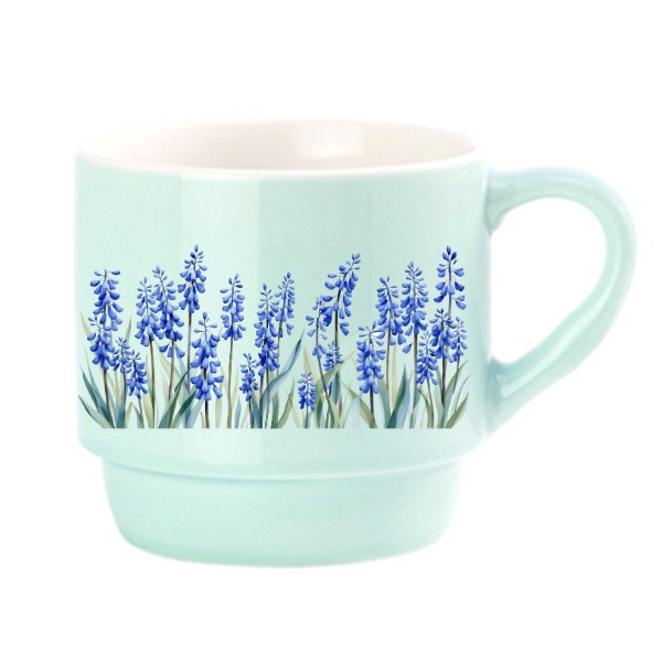 Stohovateľný porcelánový hrnček s potlačou Modřenec 