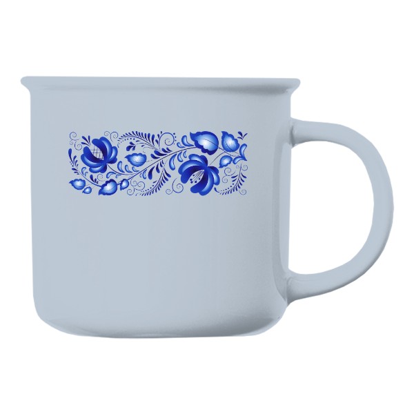 Hrnek porcelánový barevný s potiskem Modrotisk ornament