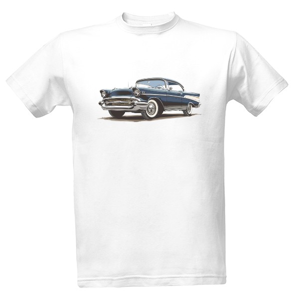 Tričko s potlačou Modrý retro automobil