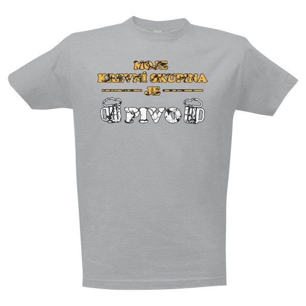 Tričko s potlačou Moje krevní skupina je pivo