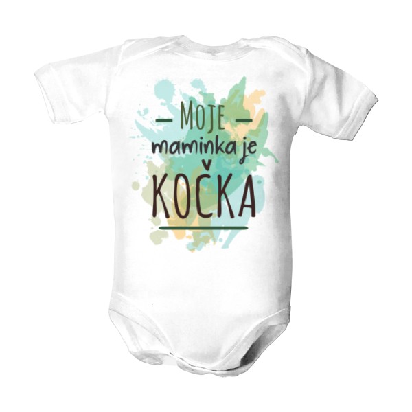 Dětské body  s potiskem Moje maminka je kočka