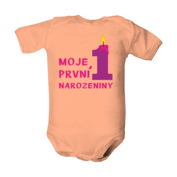 Dětské body  s potiskem Moje první narozeniny
