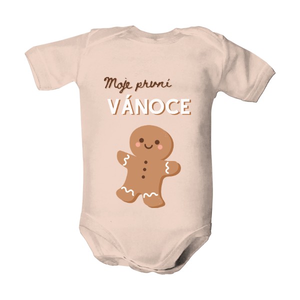 Dětské body  s potiskem Moje první Vánoce - perníček