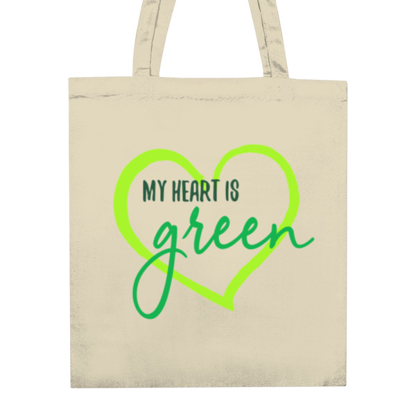 Nákupní taška unisex s potlačou Moje srdce je zelené