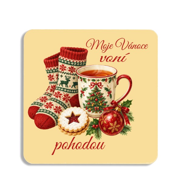 Podtácek s potiskem Moje vánoce voní pohodou3