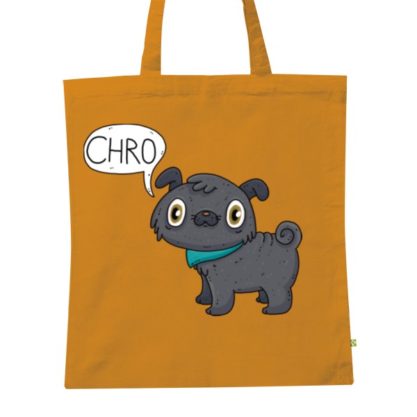 BIO plátěná taška s potiskem mops černá CHRO!