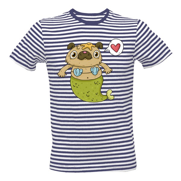 mops mořská panna T-shirt