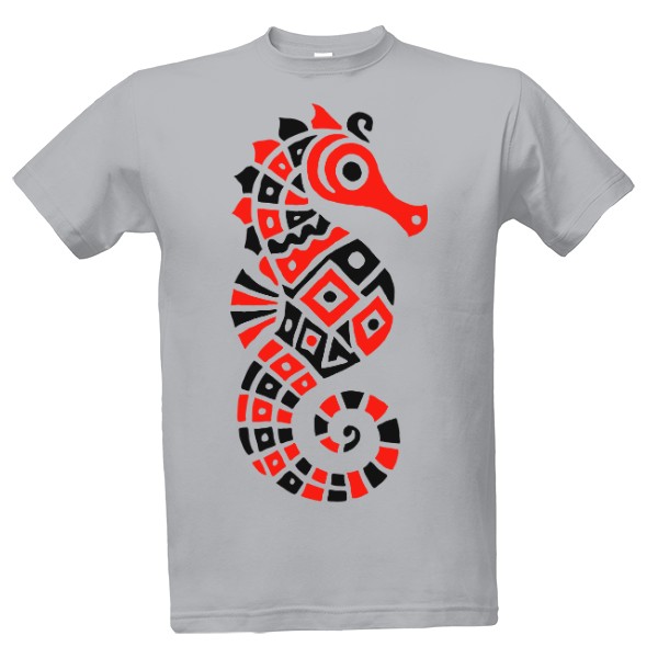 Mořský koník tribal černo červený 