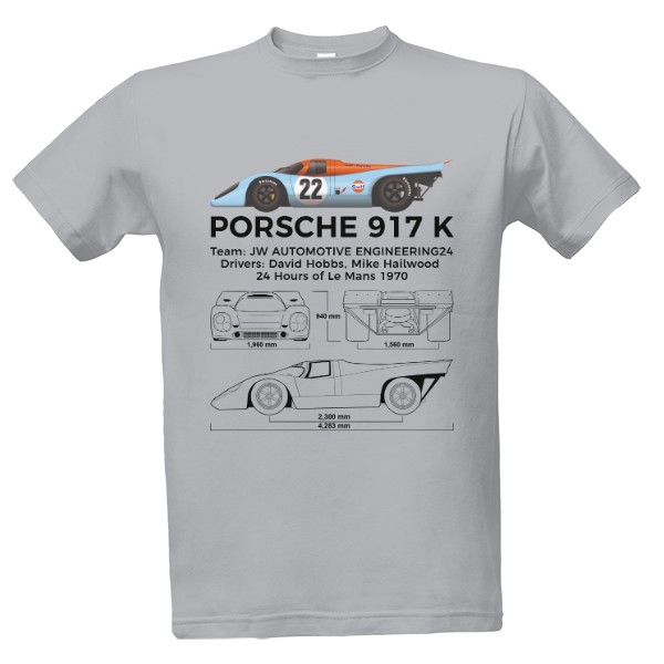 Tričko s potiskem Porsche 917 K - Le Mans