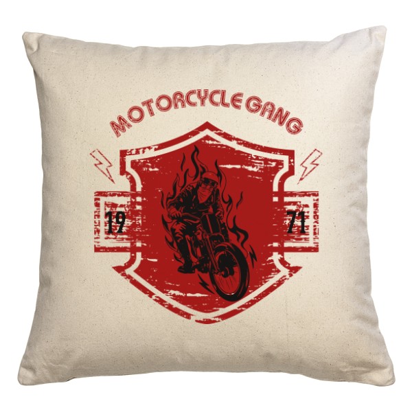 Vankúš bavlnený s potlačou Motorcycle gang