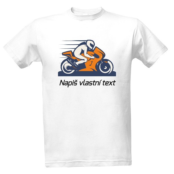 Tričko s potiskem Motorka oranžová