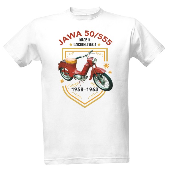 Tričko s potiskem Motorka pionýr Jawa 50 typ 555