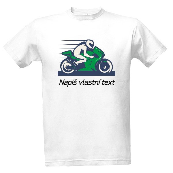 Tričko s potiskem Motorka zelená