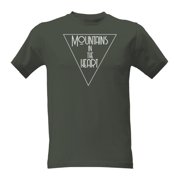 Tričko s potiskem Mountains in the heart s potiskem i vzadu