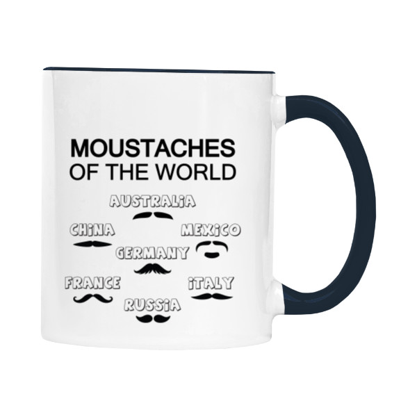 Hrnček malý farebný s potlačou Moustaches of the world