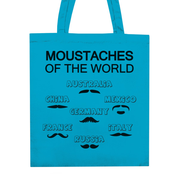 Nákupní taška unisex s potiskem Moustaches of the world