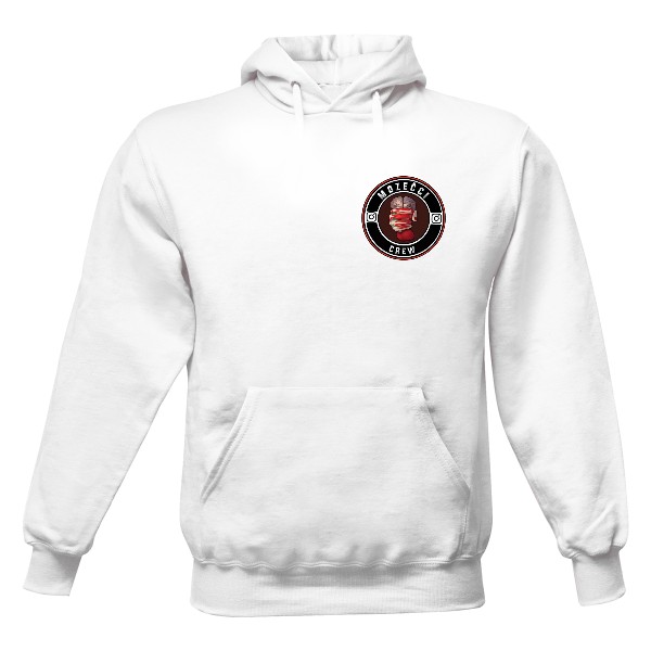 Pánská mikina s kapucí Just Hoods s potiskem Mozečci Crew Mikina Pánská Bílá