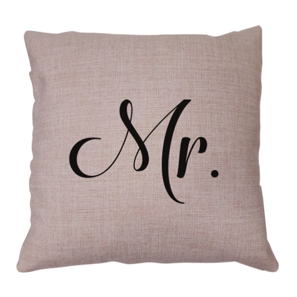Ľanový vankúš s potlačou Mr.