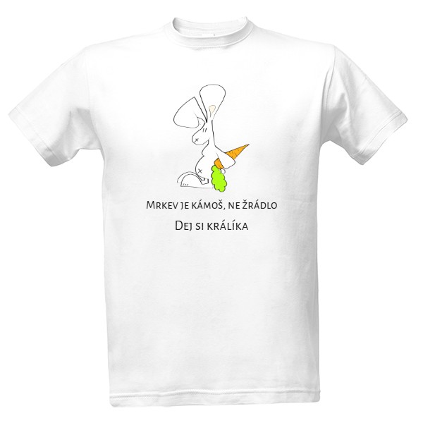 Tričko s potiskem Mrkev je kámoš, ne žrádlo