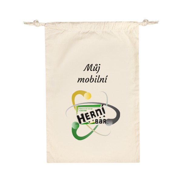 Bavlněný pytlík s potiskem Můj mobilní Herní bar