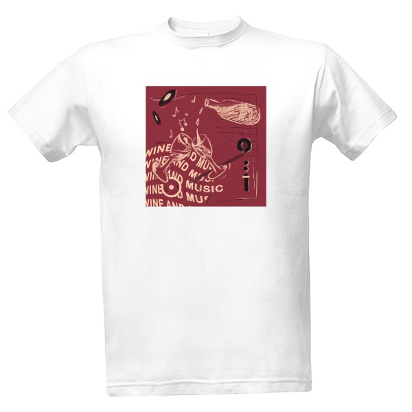 Tričko s potiskem Music and wine