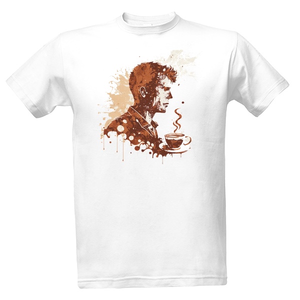 Tričko s potlačou Muž s kávou art