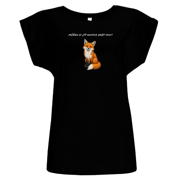 Tričko s potiskem Můžou si jít slepice hrát ven?