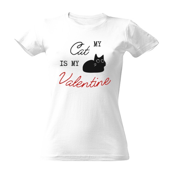 Tričko s potiskem My Cat Is My Valentine