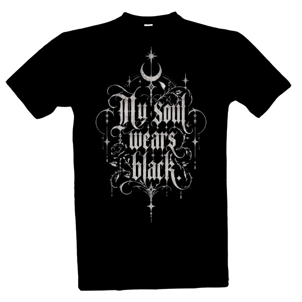 Tričko s potiskem My soul wears black