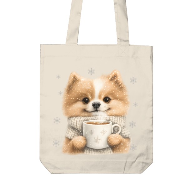 Hrnček velký s potlačou Vánoční roztomilý pomeranian