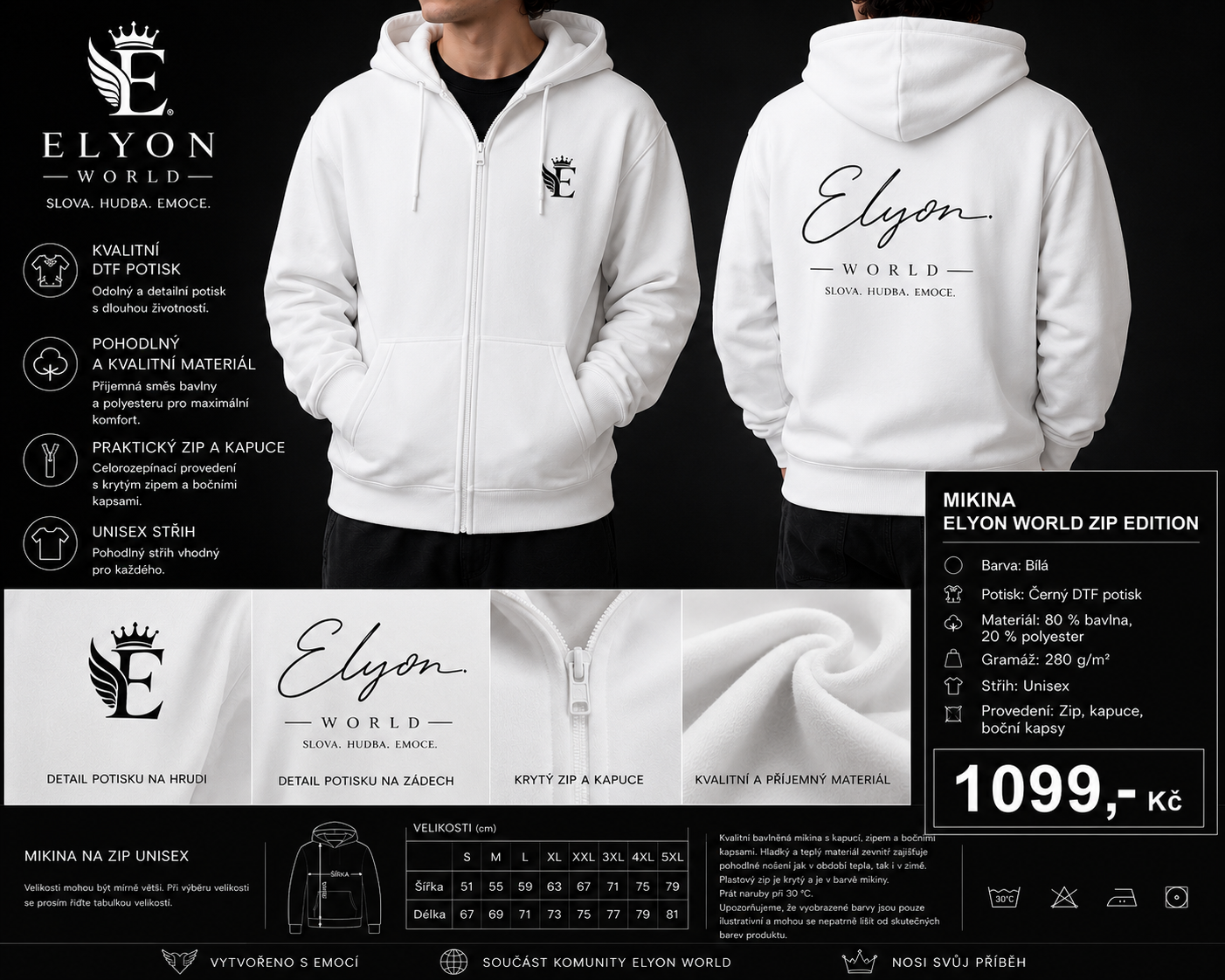 Elyon World – Signature Zip Edition White