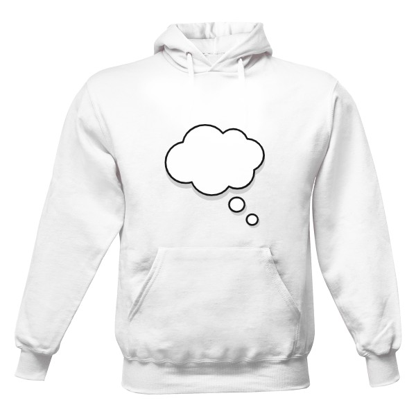 Pánská mikina s kapucí s potiskem Na co myslim