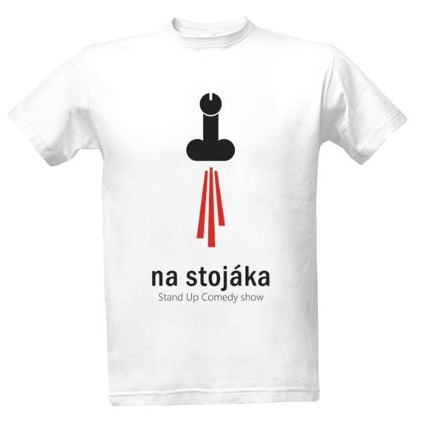 Tričko s potiskem Na stojáka - černý