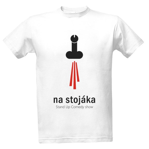 Tričko s potiskem Na stojáka - černý