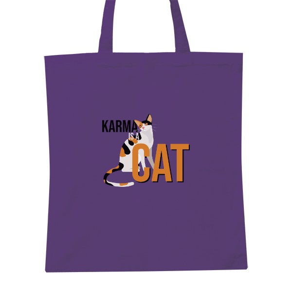 Nákupní bavlněná taška "Karma Is A Cat"