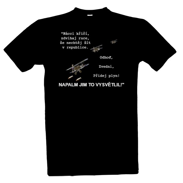 Tričko s potiskem Napalm - Černé