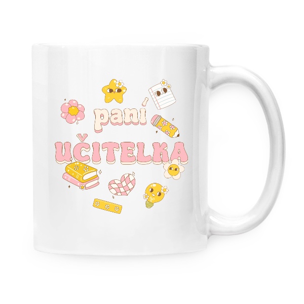 Nápis paní učitelka v retro stylu se jménem