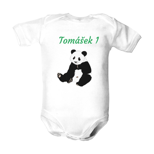 Dětské body Organic s potiskem Narozeninové dětské body Panda