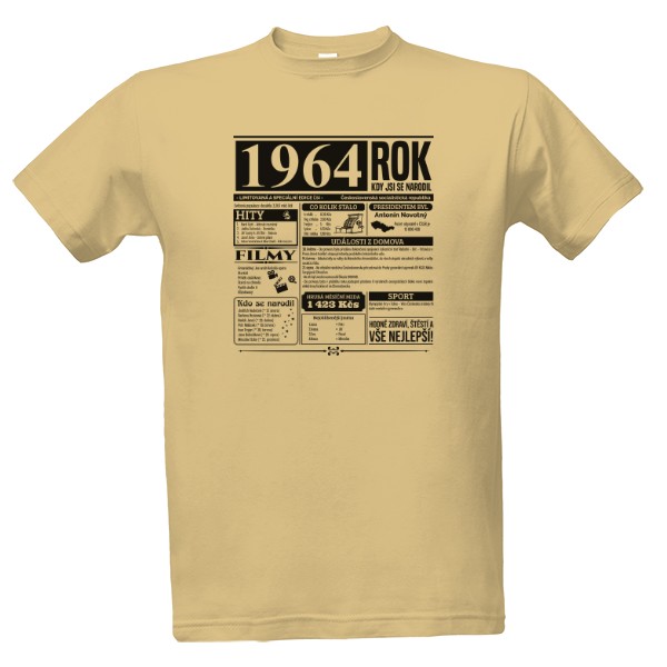 Tričko s potiskem Narozeninové noviny 1964