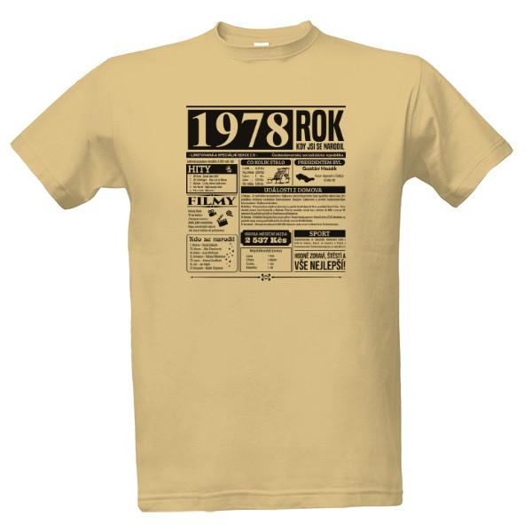 Tričko s potiskem Narozeninové noviny 1978