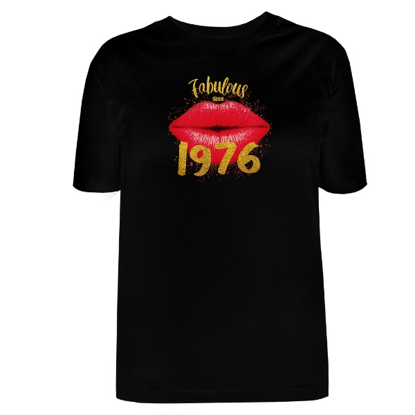 Tričko s potiskem Narozeninový dárek sexy rty Fabulous 1976