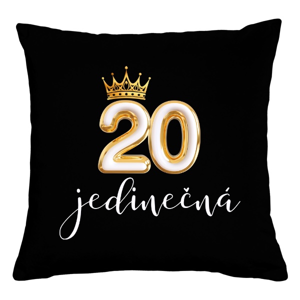 Narozeninový dárek Zlatá korunka 20 a nápis jedinečná
