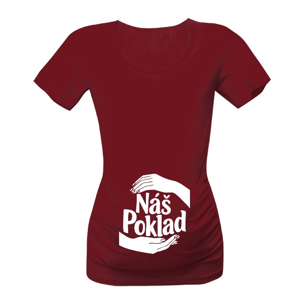 Tričko s potiskem Náš poklad těhotenské