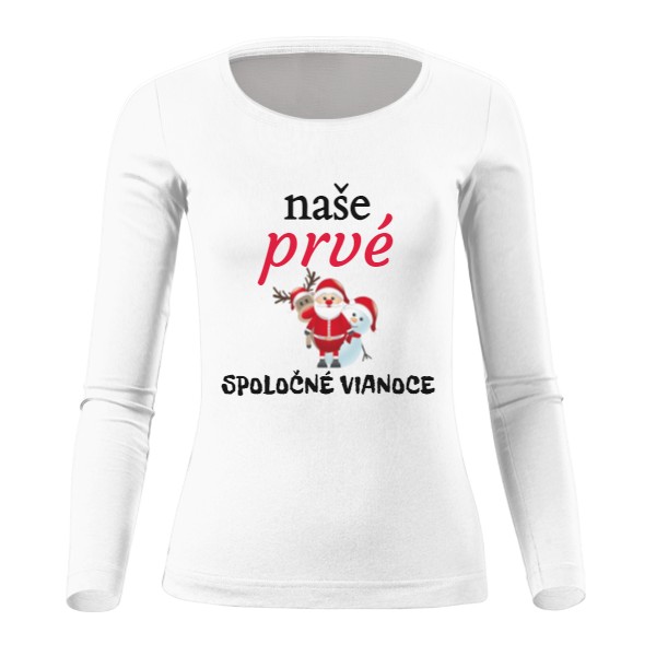 Tričko s potiskem naše prvé spoločné Vianoce-tričko